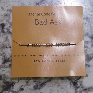 Morse Code Bracelet with Silver Beads